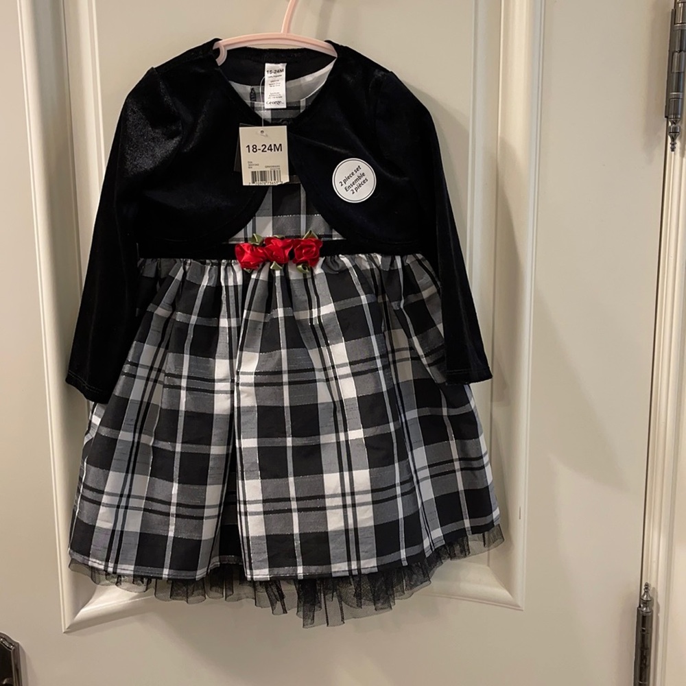 Cute 2 piece dress and shrug set for toddler girls